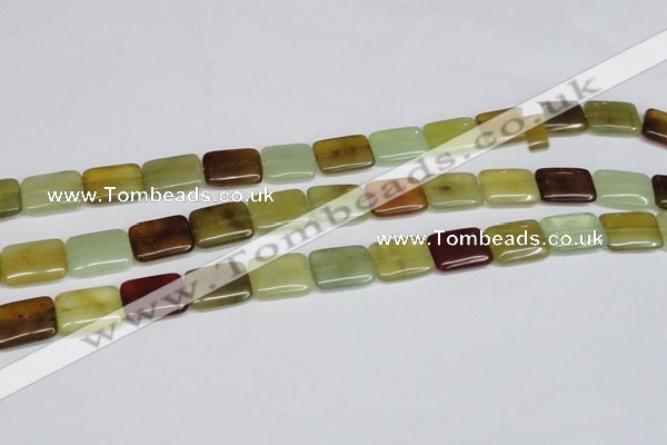 CFW150 15.5 inches 13*18mm rectangle flower jade gemstone beads