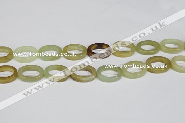 CFW169 15.5 inches 18*25mm oval flower jade gemstone beads