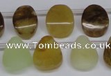 CFW171 Top drilled 13*18mm flat teardrop flower jade gemstone beads