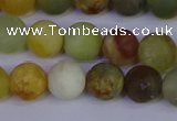 CFW203 15.5 inches 10mm round matte flower jade beads wholesale