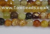 CFW210 15.5 inches 4mm faceted round flower jade beads