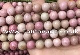 CFW48 15.5 inches 12mm round pink wooden jasper beads wholesale