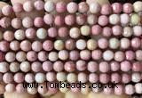 CFW84 15 inches 6mm faceted round pink wooden jasper beads wholesale