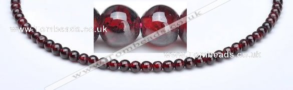 CGA05 15.5 inch 5mm round natural garnet gemstone bead Wholesale