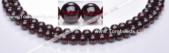 CGA07 multi sizes round natural garnet gemstone beads Wholesale