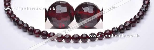 CGA08 multi sizes faceted round natural garnet gemstone beads Wh