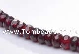 CGA09 4*6mm faceted roundel natural garnet gemstone beads Wholes