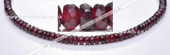 CGA09 4*6mm faceted roundel natural garnet gemstone beads Wholes