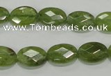 CGA101 15.5 inches 10*14mm faceted oval natural green garnet beads