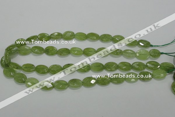 CGA102 15.5 inches 12*16mm faceted oval natural green garnet beads