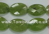 CGA103 15.5 inches 15*20mm faceted oval natural green garnet beads