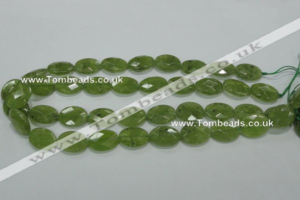 CGA103 15.5 inches 15*20mm faceted oval natural green garnet beads