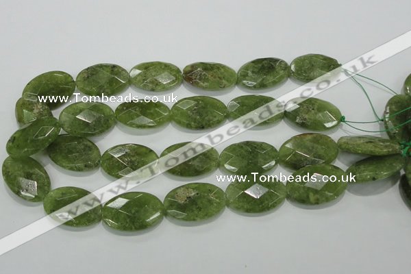 CGA105 15.5 inches 20*30mm faceted oval natural green garnet beads