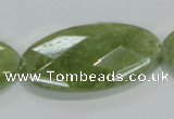 CGA106 15.5 inches 20*40mm faceted oval natural green garnet beads