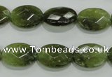 CGA108 15.5 inches 12*16mm faceted oval natural green garnet beads