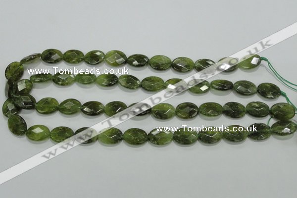 CGA108 15.5 inches 12*16mm faceted oval natural green garnet beads