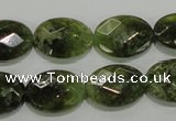 CGA109 15.5 inches 13*18mm faceted oval natural green garnet beads