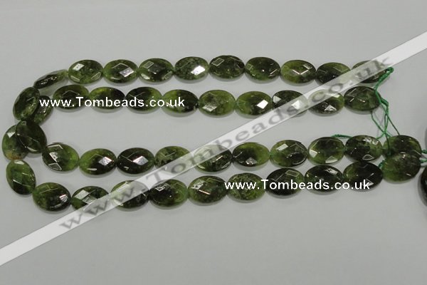 CGA109 15.5 inches 13*18mm faceted oval natural green garnet beads