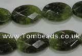 CGA110 15.5 inches 15*20mm faceted oval natural green garnet beads