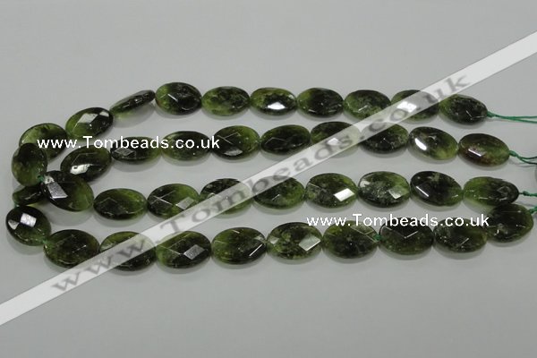 CGA110 15.5 inches 15*20mm faceted oval natural green garnet beads