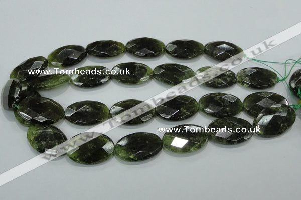 CGA112 15.5 inches 20*30mm faceted oval natural green garnet beads