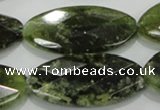 CGA113 15.5 inches 20*40mm faceted oval natural green garnet beads