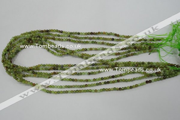 CGA121 15.5 inches 3mm faceted round natural green garnet beads