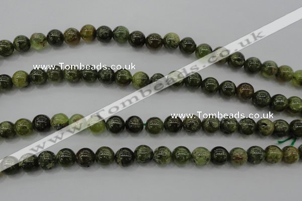 CGA132 15.5 inches 8mm round natural green garnet beads wholesale