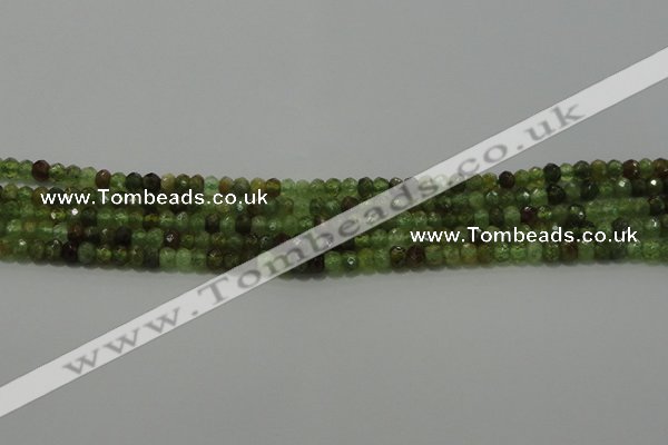 CGA145 15.5 inches 2.5*4mm faceted rondelle natural green garnet beads