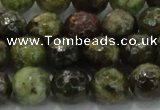 CGA149 15.5 inches 10mm faceted round natural green garnet beads