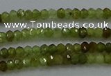 CGA155 15.5 inches 2*2.5mm faceted rondelle green garnet beads