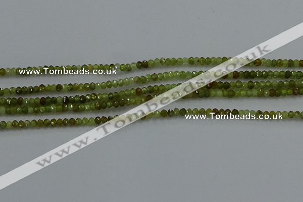 CGA155 15.5 inches 2*2.5mm faceted rondelle green garnet beads