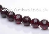 CGA19 15.5 inches 4mm faceted round natural garnet gemstone beads Wholesale