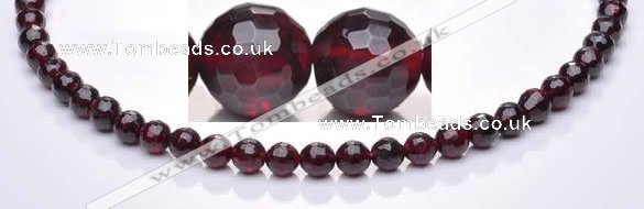 CGA19 15.5 inches 4mm faceted round natural garnet gemstone beads Wholesale