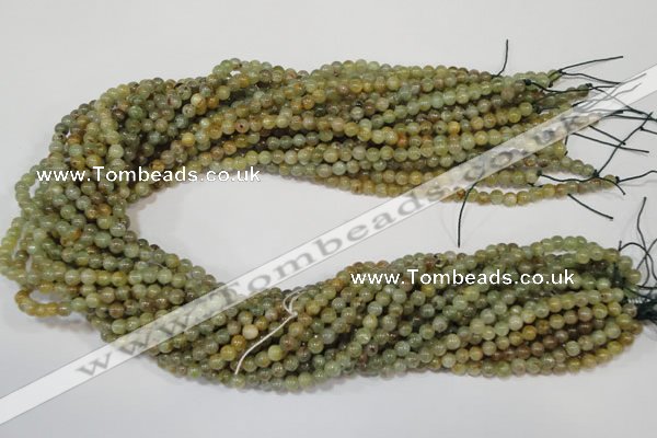 CGA201 15.5 inches 4mm round natural green garnet beads