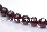 CGA21 15.5 inches 5mm faceted round natural garnet gemstone beads Wholesale