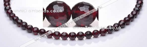 CGA21 15.5 inches 5mm faceted round natural garnet gemstone beads Wholesale