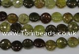 CGA210 15.5 inches 8mm flat round natural green garnet beads