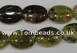 CGA223 15.5 inches 13*18mm oval natural green garnet beads