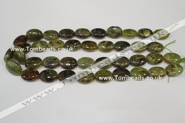 CGA224 15.5 inches 15*20mm oval natural green garnet beads