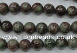 CGA302 15.5 inches 8mm round red green garnet gemstone beads