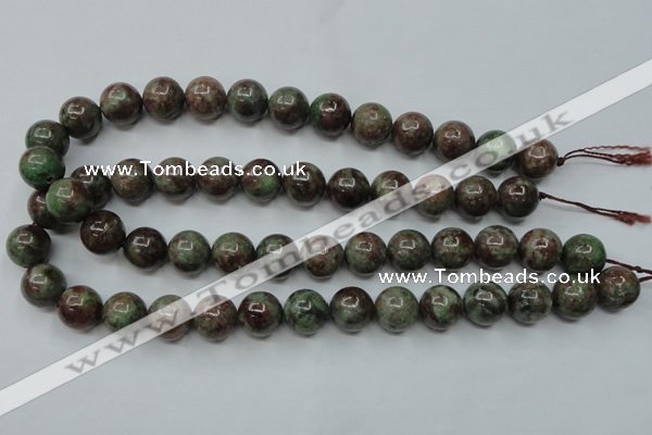 CGA304 15.5 inches 12mm round red green garnet gemstone beads