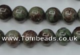 CGA305 15.5 inches 14mm round red green garnet gemstone beads