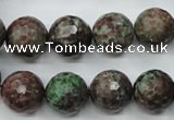 CGA316 15.5 inches 16mm faceted round red green garnet gemstone beads