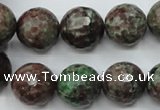 CGA317 15.5 inches 18mm faceted round red green garnet gemstone beads