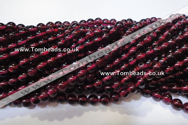 CGA357 15 inches 4mm round natural red garnet beads wholesale