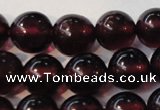 CGA358 15 inches 5mm round natural red garnet beads wholesale