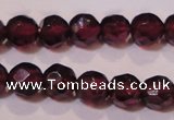 CGA361 14 inches 4mm faceted round natural red garnet beads wholesale