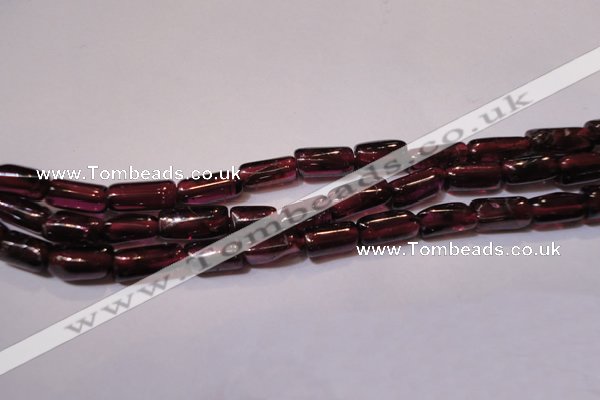 CGA367 15 inches 3*7mm tube natural red garnet beads wholesale