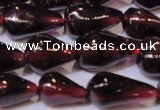 CGA369 15 inches 5*8mm teardrop natural red garnet beads wholesale